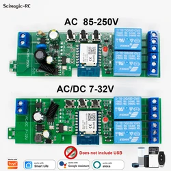 WiFi 2 Channel Smart Home Relay Module 12V 24V 32V 220V Electric Linear Actuator Motor Controller Works With Tuya Alexa Googole