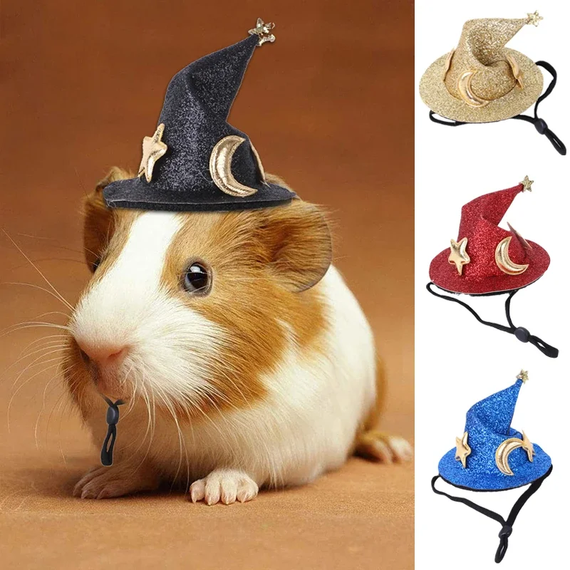 Cute Mini Pet Hat Cap Headdress Halloween Witch Hat Accessories for Small Animals Bunny Chinchilla Hamster Cosplay Clothing