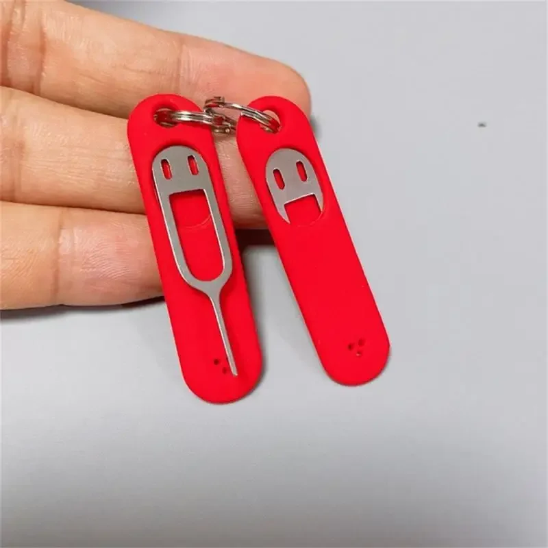 Anti-Lost Sim Card Eject Pin Needle with Storage Case For Universal Mobile Phone Ejector Pin SIM Card Tray Opener Keyring