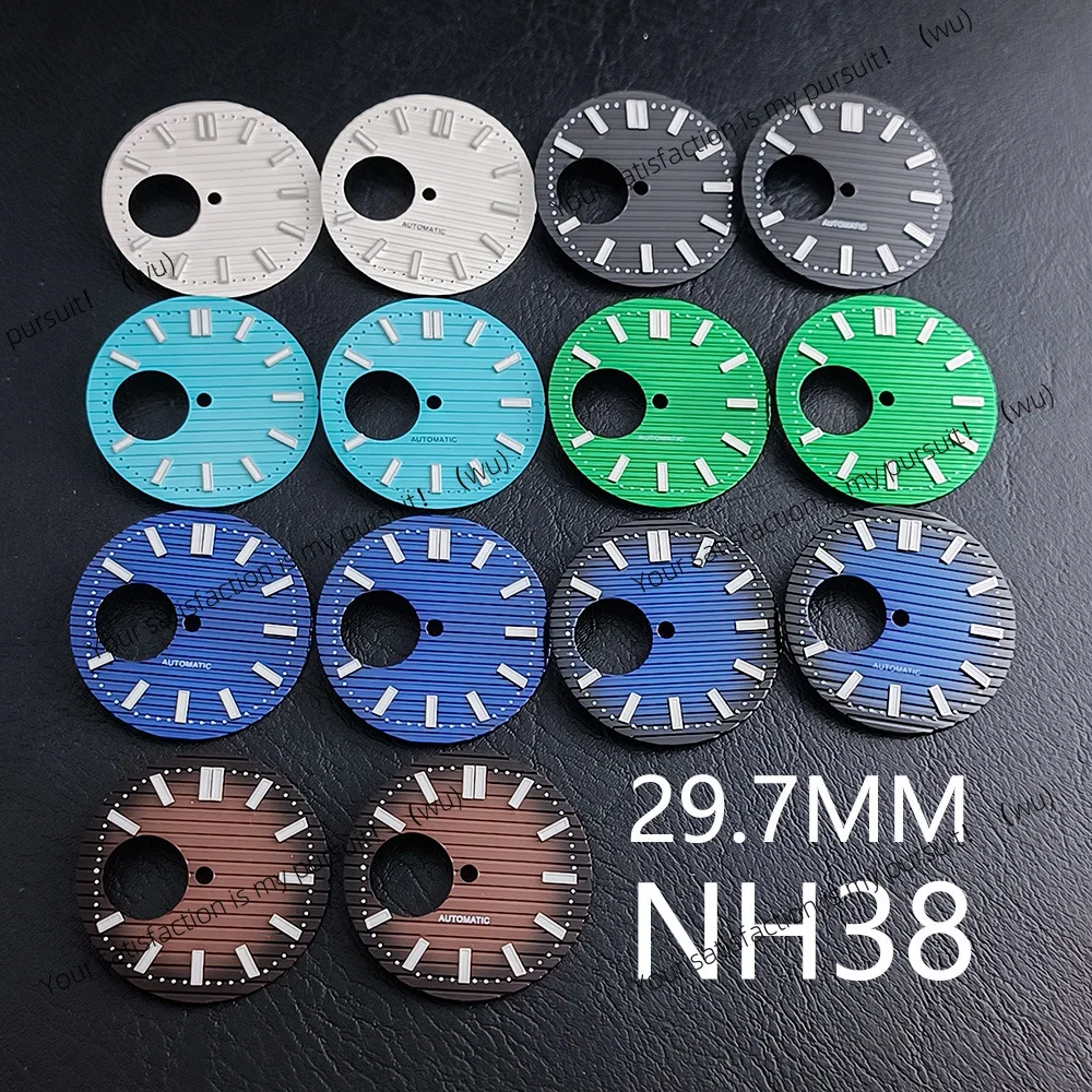 29.7Mm dial nine o'clock small hollow luminous dial suitable for NH38 mechanical movement watch dial accessories