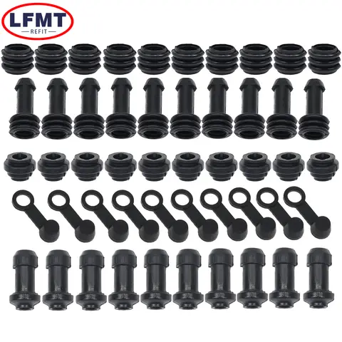 범용 오토바이 스쿠터 브레이크 상부 하부 펌프 켈리퍼 완충기 슬리브 먼지 커버, 고무 디스크 방수 캡, 10 세트