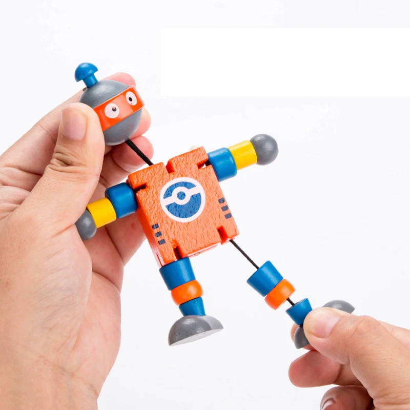 Trasformazione in legno per bambini blocchi elastici per Robot regali creativi per bambini giocattoli educativi fatti a mano per l'apprendimento dei bambini