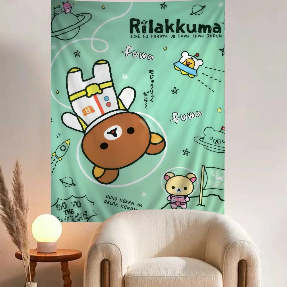 Cute Rilakkuma Bear Hippie Wall Hanging Tapestries Bohemian Wall Tapestries Mandala INS Home Decor