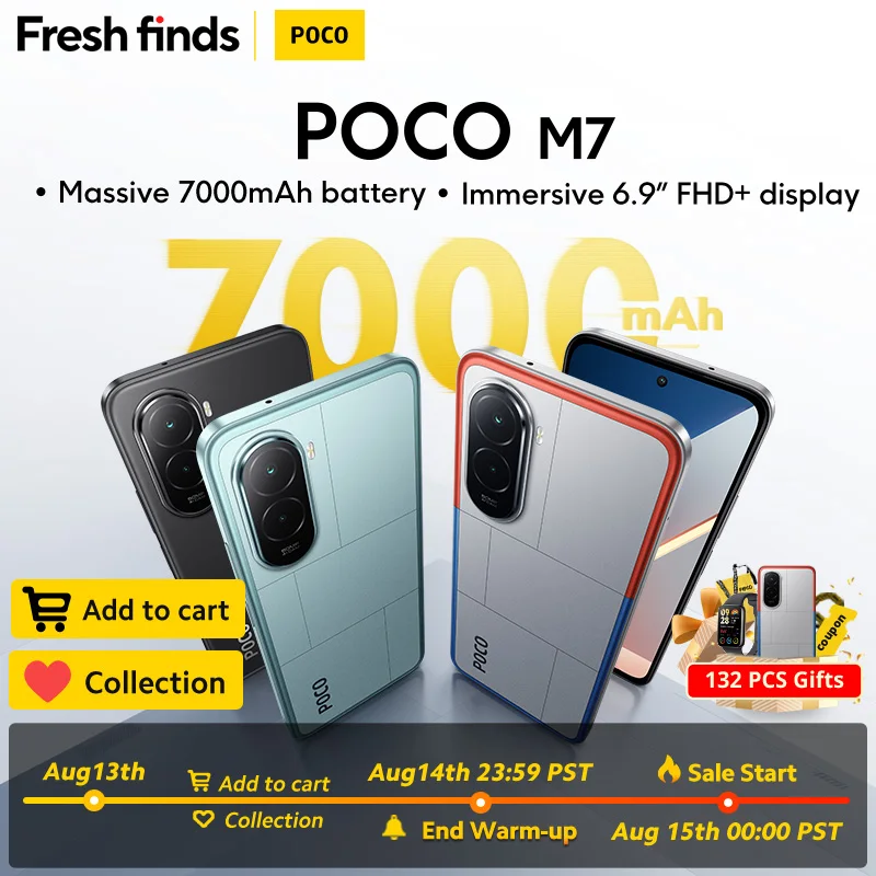 【World Premiere】POCO M7 Smartphone Massive 7000mAh battery Immersive 6.9" FHD+ display