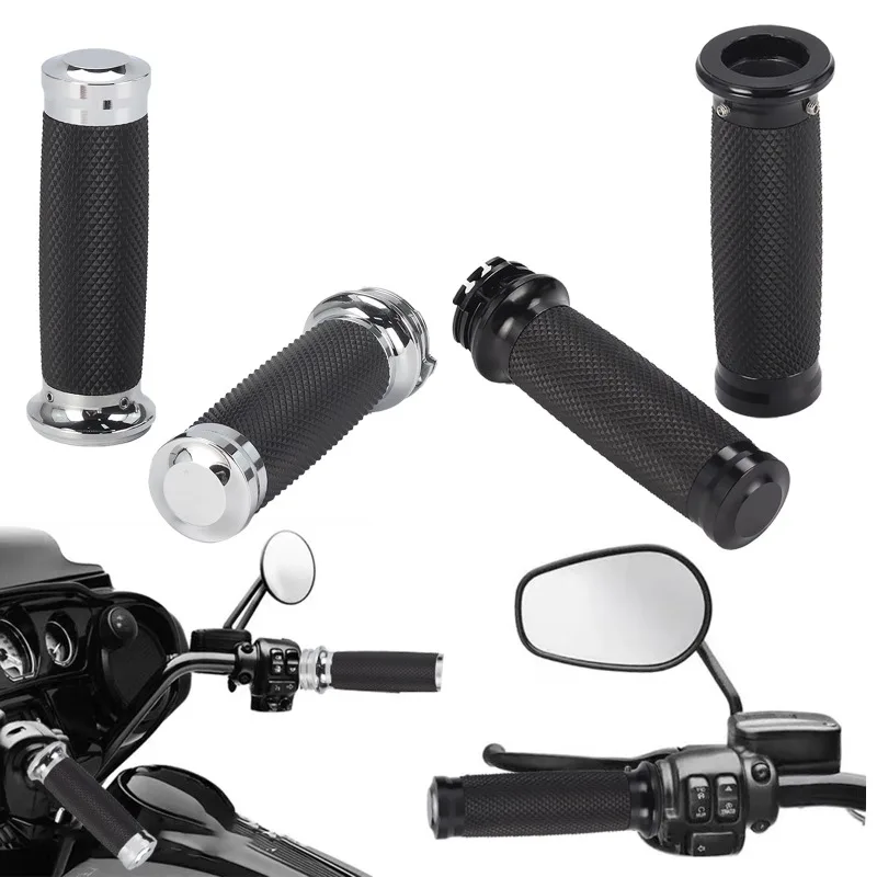 

New Motorcycle Handle Bar Grip 25mm Handlebar Hand Grips Aluminum For Harley Sportster XL 883 1200 Touring Dyna Softail