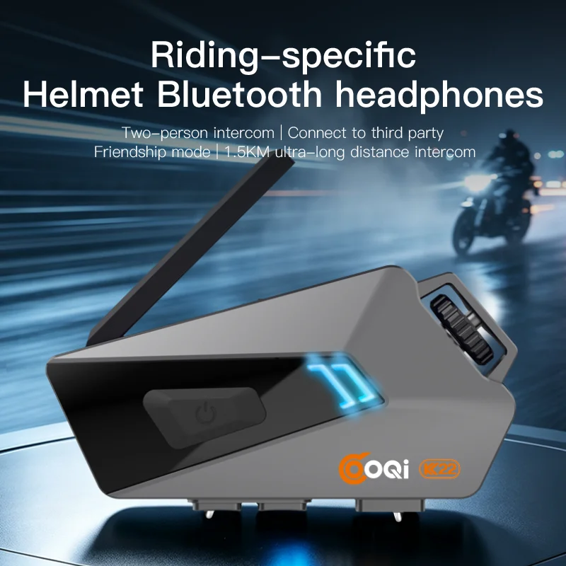 Motorcycle Helmet Intercom Bluetooth 6.0 1500M Long Distance Talk 800mAh Battery Waterproof Helmet Interphone Headset for Rider