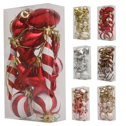 13pcs/box Christmas Ball Ornaments Candy Color Pendant Xmas Tree Hanging Pendant Navidad 2025 New Year Home Decorations Gift