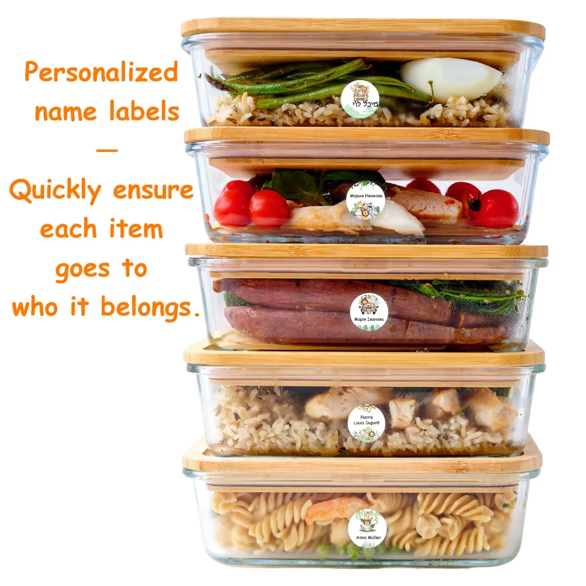 ملصقات اسم شخصية مخصصة تسميات اسم مستديرة سفاري الغابة عصا مقاومة للماء على علامة أطفال المعلم الآباء الرعاية النهارية المدرسية #4