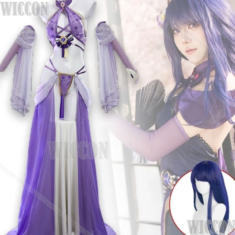 

Genshin Impact Raiden Shogun Dancer Dress Cosplay Costume Game Roleplay Female Halloween Performance Wear Sexy Navidad Carnaval