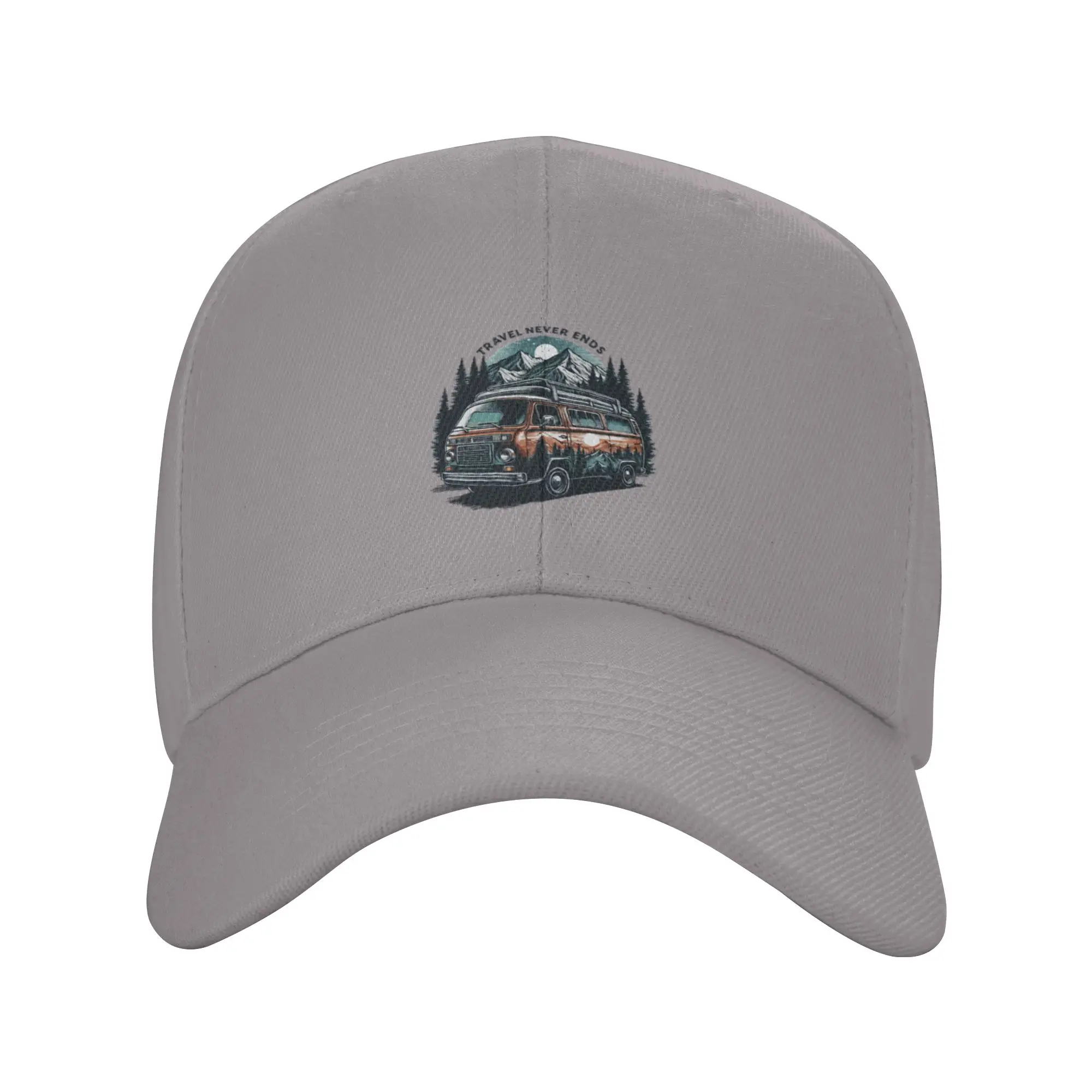 Hot Sale Travel Never Ends Baseball Cap  Uv Protection Black Cap  Wild Fishing Black Cap