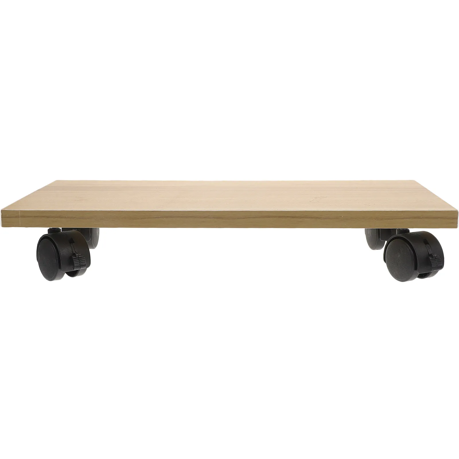 Computer Tower Stand Wooden Base Strong Load Capacity Mobile CPU Stand Reinforced Frame Smooth Rolling Casters Moving Host Rack