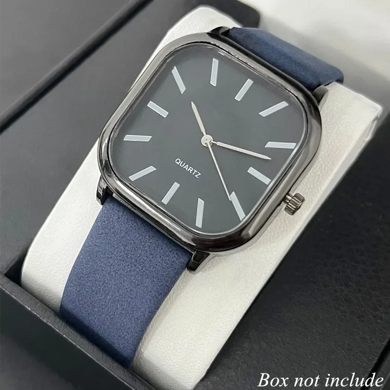 New Simple Leather Watch Men Women Quartz Wristwatch Fashion Elegant Square Dial Casual Watches Neutral Clock Exquisite Relojes