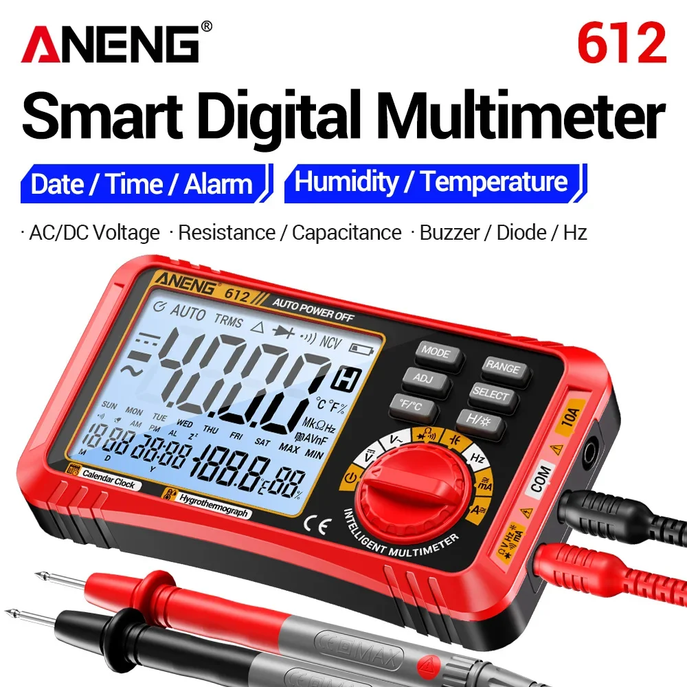 Digital Multimeter Smart 3 In 1 Tester ANENG 612 AC/DC Voltage Current Temperature Multi-functional Electrician Repair Detection