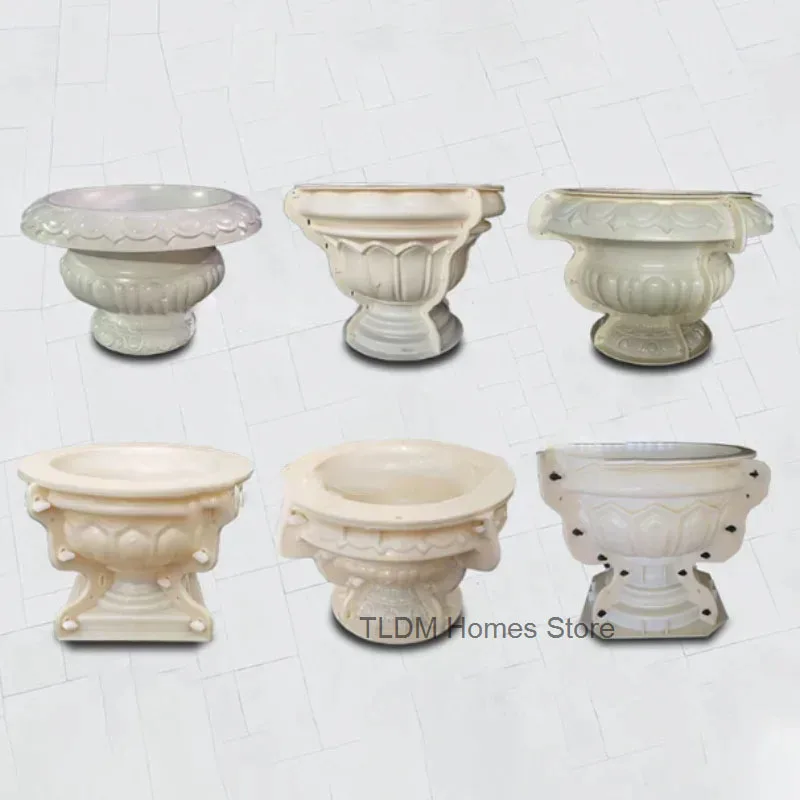 Roman European Garden Building Flower Pot Cement Mold Home Gardening Fence DIY Round Garden Vase Flower Pot Concrete Mold