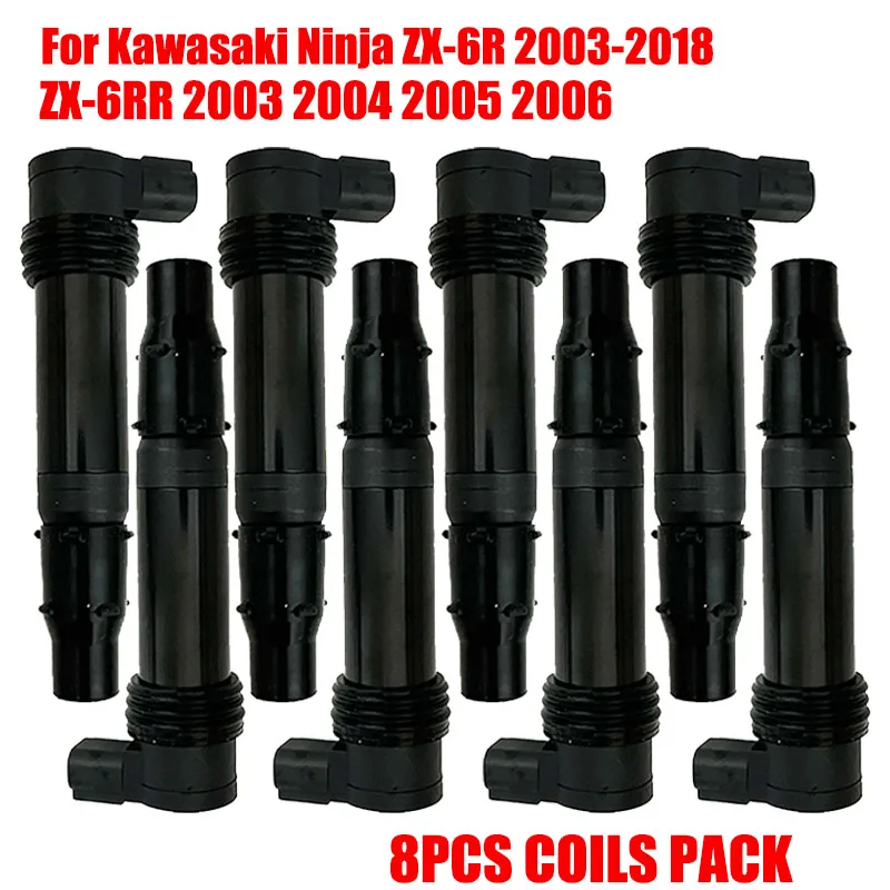 1/4 Motorcycle Ignition Coil Accessories 21171-1282 21171-0021 For Kawasaki Ninja ZX-6R 2003-2018 ZX-6RR 2003 2004 2005 2006