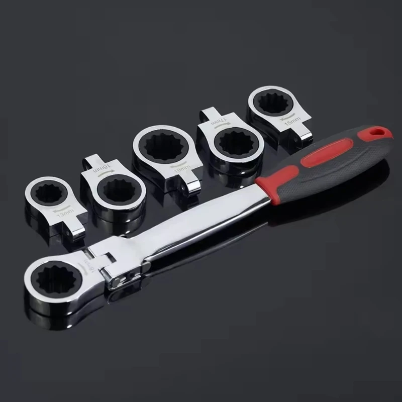   7Pcs Sturdy Ratchet Spanner Set with Quick Releases for Easy Switching