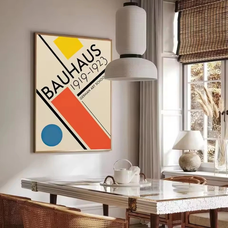 Zzudis Bauhaus Canvas Prints Wall Art Orange Sunrise Modern