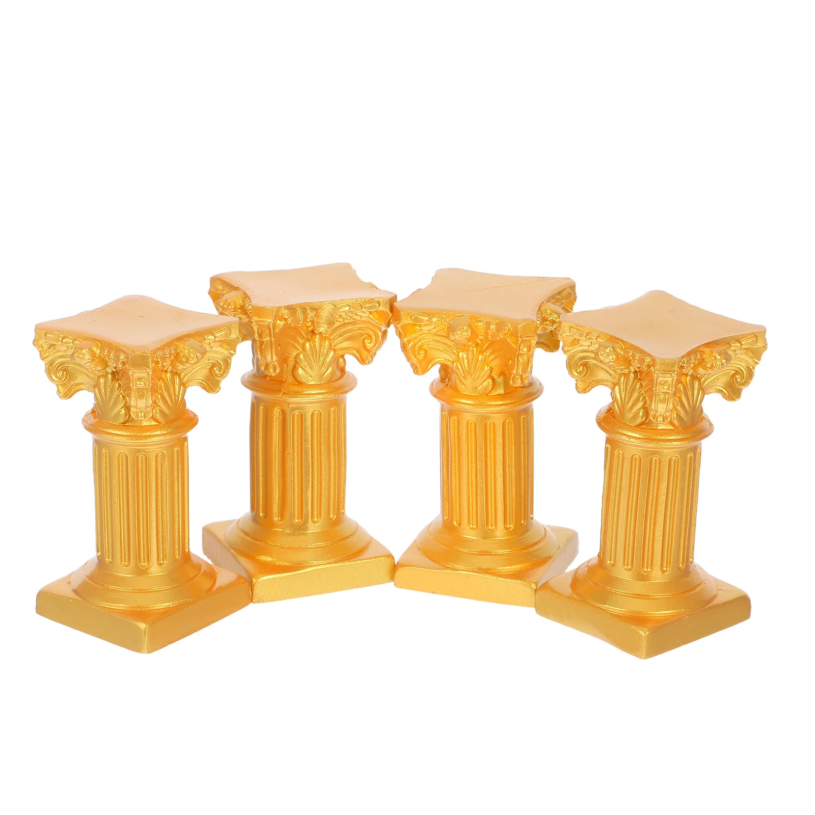 4Pcs Miniature Roman Pillar Stand Resin Material Versatile Base Home Decor Interior Artistic Roman Pillar Stand