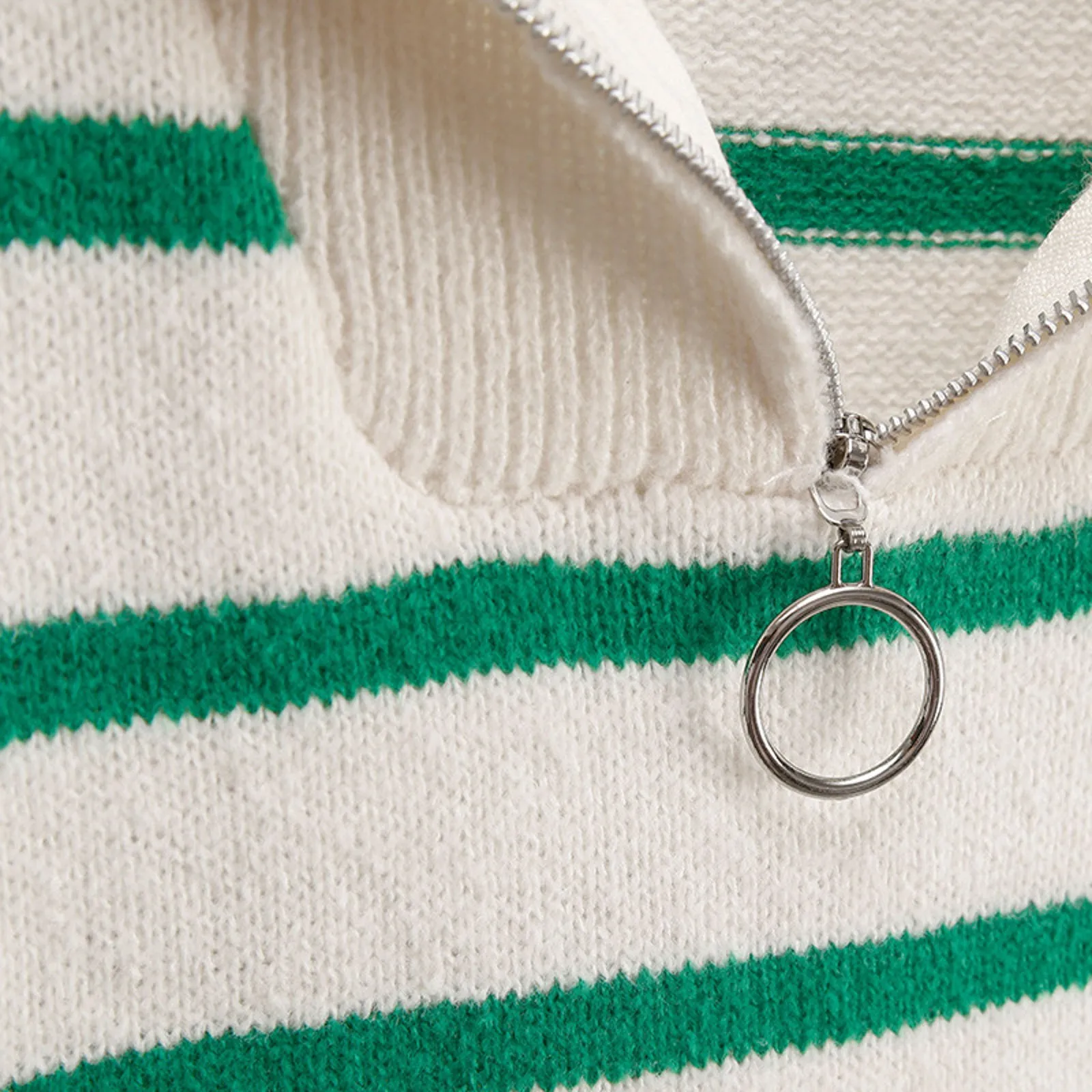 Pull à Manches sulfpour Femme, Décontracté, Col Rabattu, Rayé, Patchwork, Chic, Automne Hiver 2023