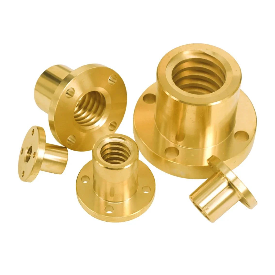 1pcs Brass Flange Nut Pitch Nut T10- T40 Lead Screw Nuts Pitch 2/3/4/5/6/8mm DIY Nut Screw Trapezoidal CNC 3D Printer Parts