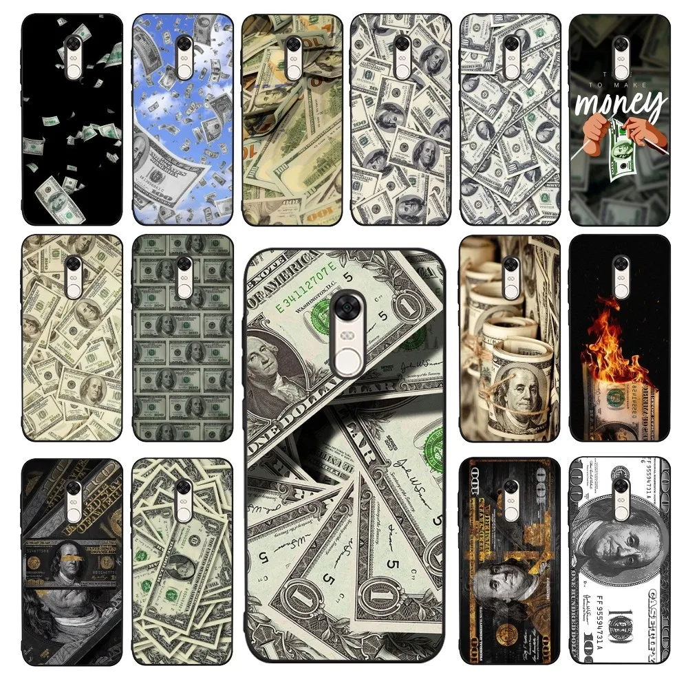 Banknote Dollar Cash Money Phone Case For Redmi 5 6 7 8 9 10 plus pro 6 7 8 9 A GO K20 K30 K40 pro plus F3 Fundas