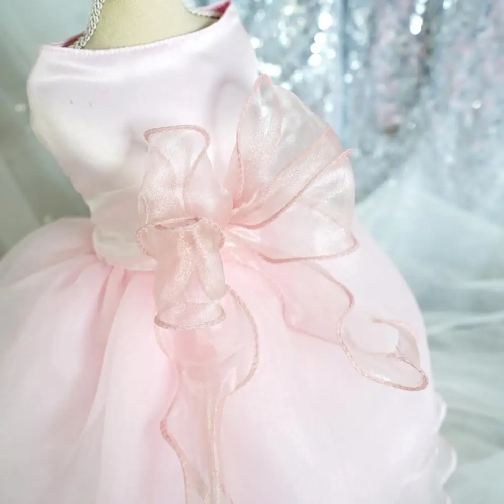 Pet Princess Dress  Lovely Eye-catching Organza  Dog Wedding Dress Puppy Clothes Daily Wear