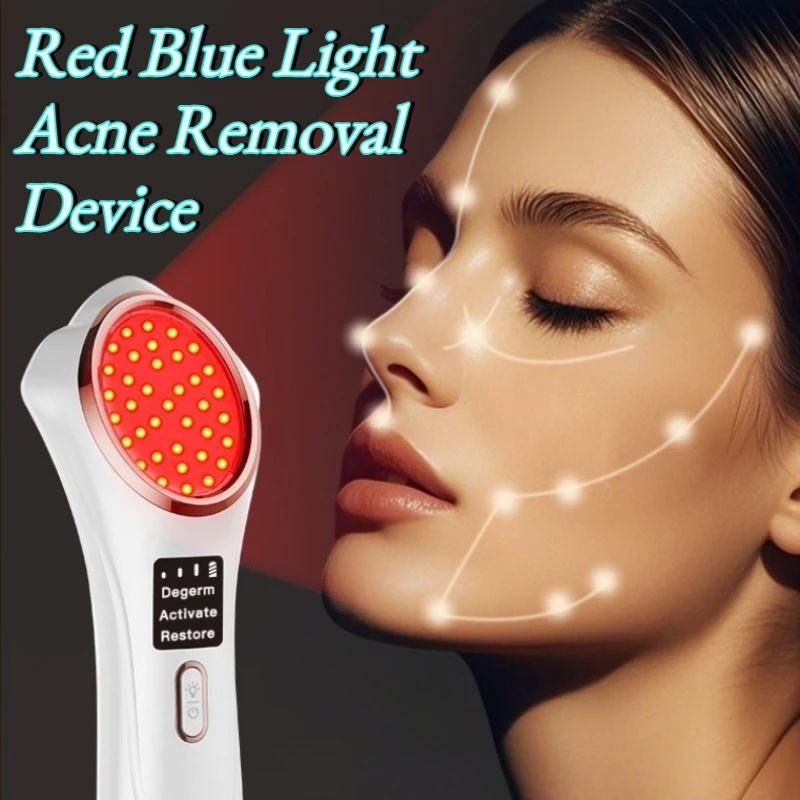 

Аппарат для удаления акне и омоложения с красным и синим светом, домашний прибор для осветления кожи и ухода за красотой, очищающий и удаляющий акне, косметический прибор