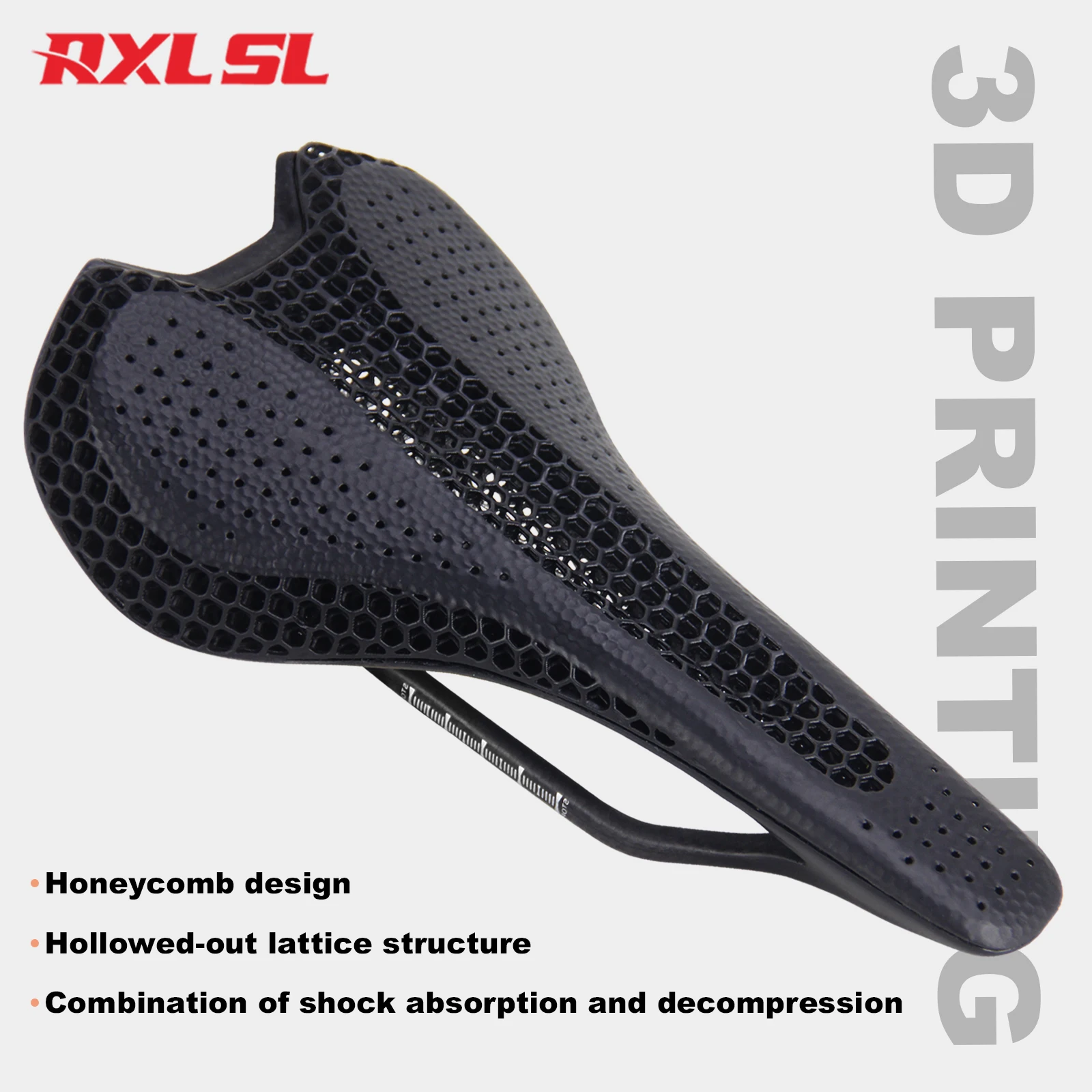 

3D Printed Carbon Fiber+TPU Bicycle Saddle MTB RXL SL Hollow Comfortable Breathable Racing Bike Seat Accessories 250*144mm