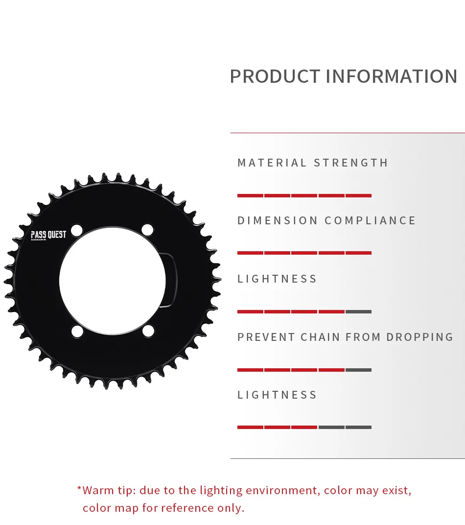 PASS QUEST X110BCD AERO Narrow Wide Chainring for R3000/4700/5800/6800/DA9000 Chainwheel BLACK Gravel Folding Bike Available