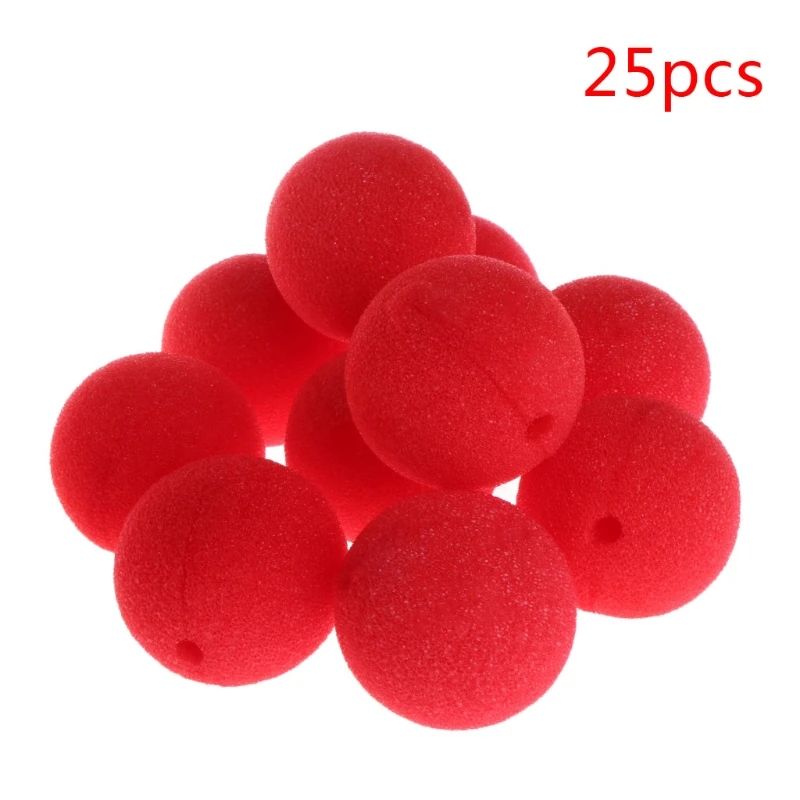 77HD 25Pcs Sponge Ball Clown Nose For Christmas Halloween  Decoration