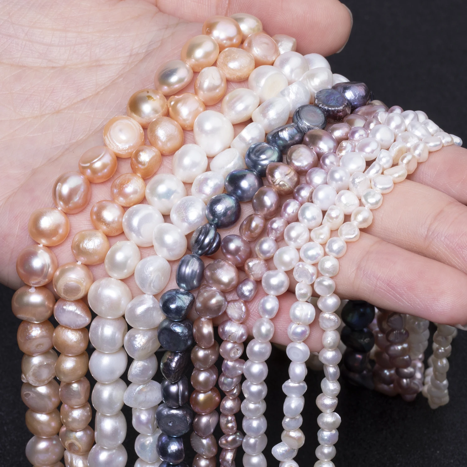 8-10mm Colorful Natural Fresh Water Pearl Sides Hole Irregular Shape Bead For Jewelry Making DIY Wedding Party Gifts Accessories