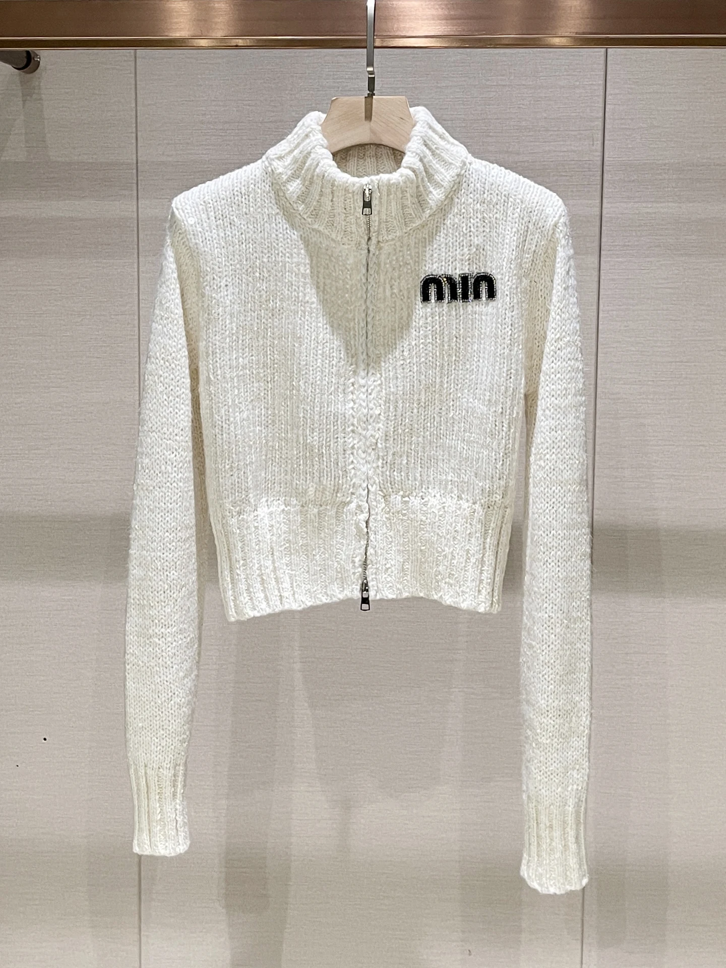 

Slimming High Collar Long Sve Zipper Ladies Knitted Cardigan Casual Sle Faionable Winter New Arrival