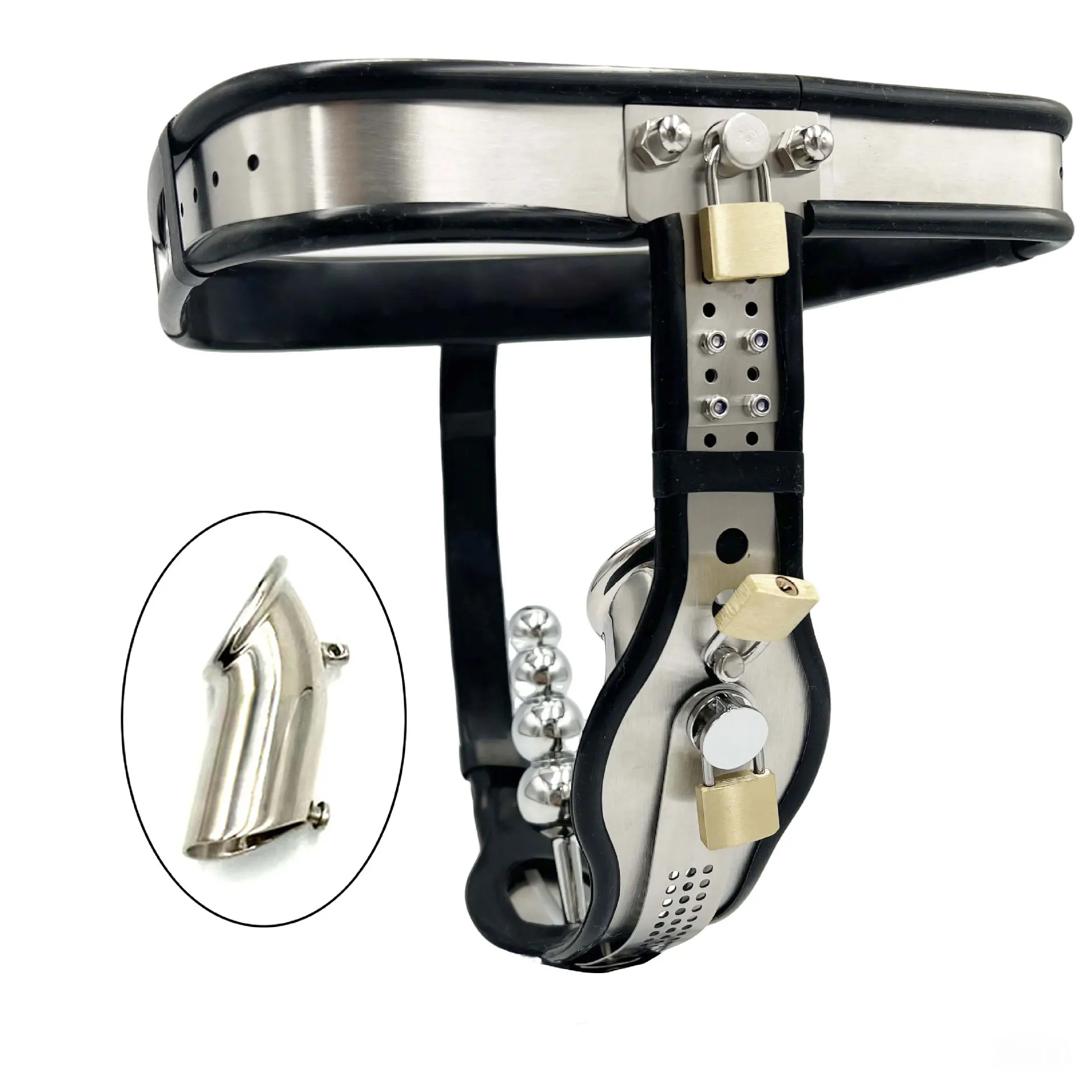 Black Emperor New Small Copper Lock Design Removable Penis Cage Male Female Chastity Belt Cock Cage Sex Toys