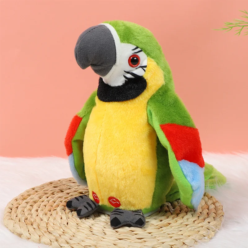 Nowy Elektryczny Papuga Mówiąca Pluszowa Zabawka Śliczny Papuga Mówiąca Nagrywająca Elektryczna Symulacja Papugi Wypchana Pluszowa Zabawka Prezent Urodzinowy dla Dzieci