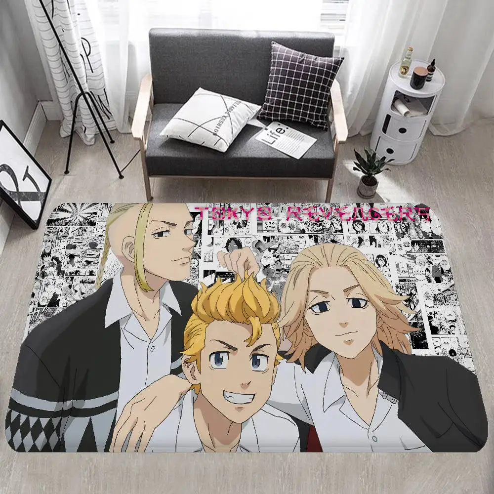 Tokyo Revengers – tapis de porte antidérapant, absorbe l'eau, longue bande, coussin de chambre à coucher, tapis de chevet