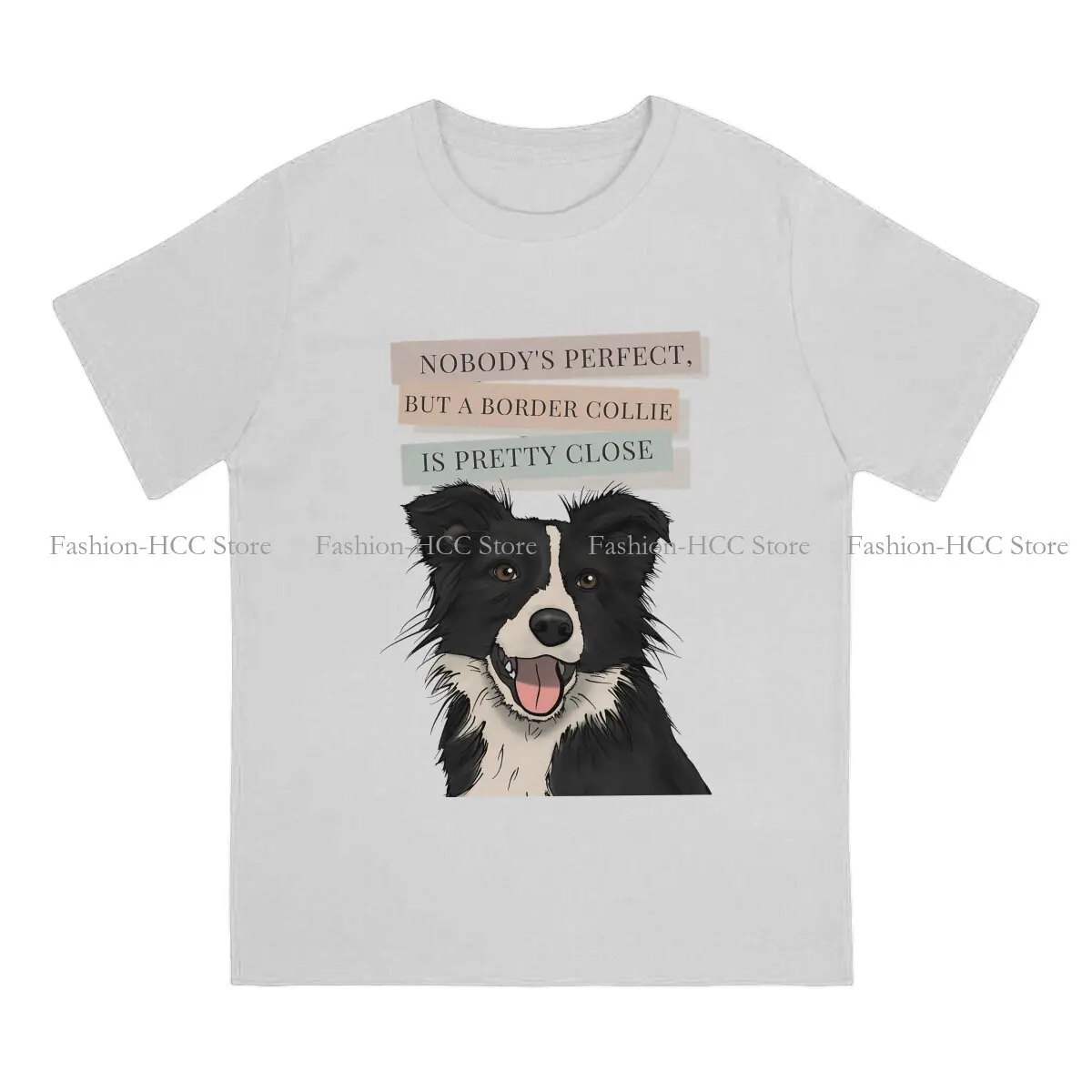 Collie Dog Polyester TShirt for Men Border CUTE Humor Leisure Tee T Shirt Novelty Trendy