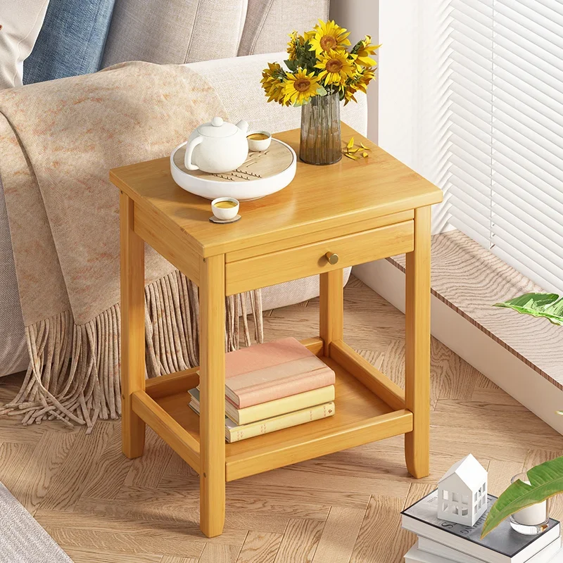 

Bamboo Small Table Sofa Side Table Living Room Furniture Small Apartment Coffee Tables Bedside Shelves Simple Modern Tea Tables