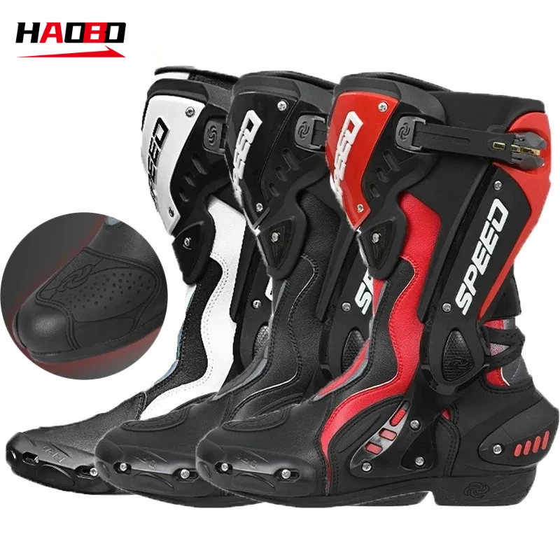 PRO-BIKER Motorcycle Boots Waterproof Racing Boots All-Season Anti-Slip Waterproof Off-Road Boots for Men Women B1008