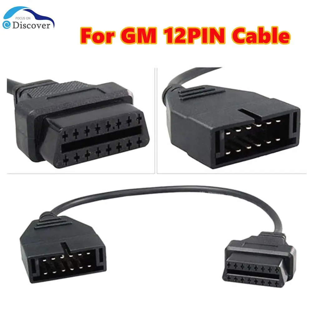 

Hot sale For GM12 OBD2 Adapter Cable For GM 12 Pin To ODB2 16PIN Female Cable For GM12 OBDII Connector Auto Diagnosis Tool