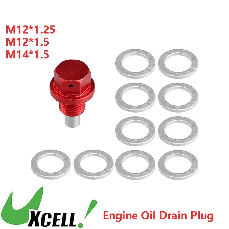 UXCELL Universal Car Engine Magnetic Oil Drain Plug Vehicle Oli Drain Sump Bolt 10 Gasket Auto Replacement Parts