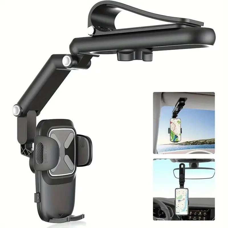 Newest Sun Visor Phone Holder Multi-functional Car Phone Holder  Car Mount Handsfree Upgraded Universal Clip for Smartphone