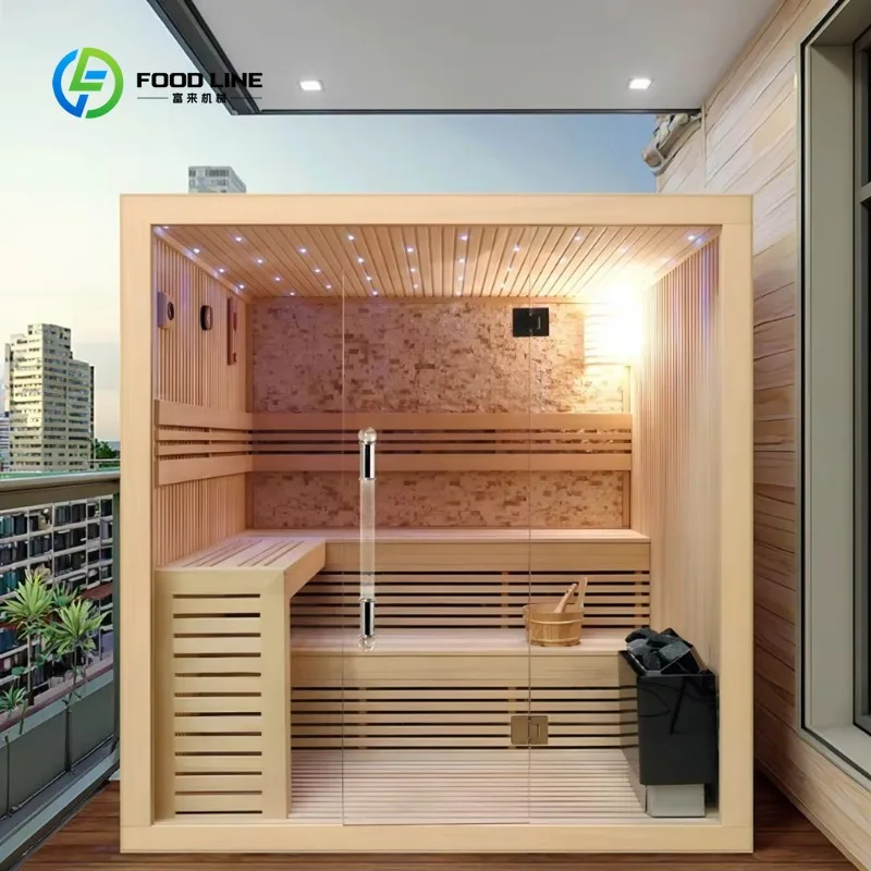 Customized Luxury Modern Electric Indoor Traditional Steam Sauna 2 Person Solid Wood Apartment & Villa Sauna Room