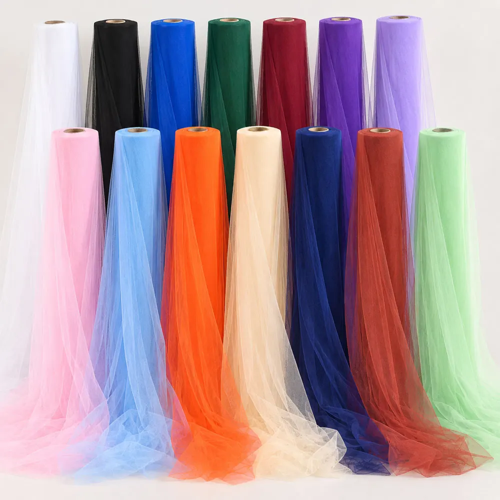1 Roll 50M Tulle, Multi-color. Soft, DIY Cuttable. For Wedding, Christmas, Birthday Decor.