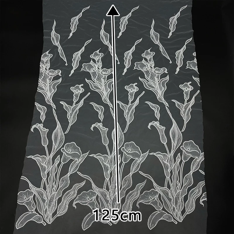 91x125cm Milk Silk Floral Embroidery Tulle Fabric White  Mesh Lace Cloth for Wedding Bridal Dress DIY Sewing Garment Material view 4
