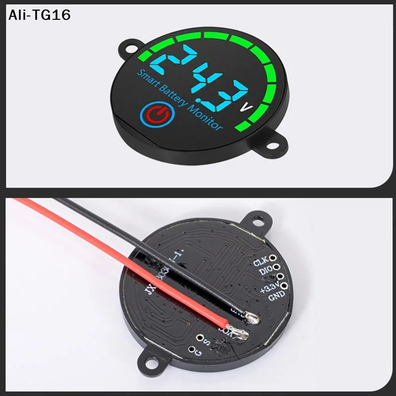 Universal DC 7-55V Round LED Battery Level Indicator W Power-off Memory Function Battery Level Display Battery Level Indicator
