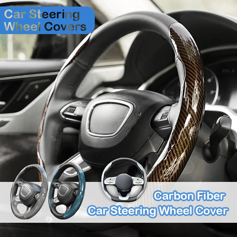 

2pcs Non-Slip Carbon Fiber Car Steering Cover Steering Wheel Booster Covers For BYD Atto 3 Yuan Plus 2021 2022 2023 2024 2025 EV