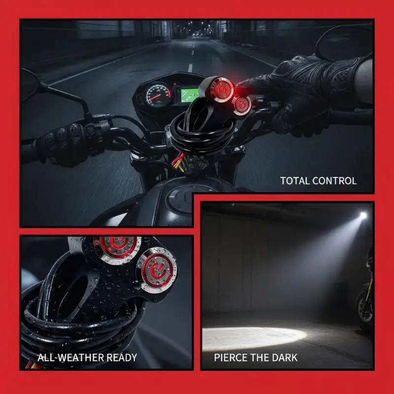Universal Motorcycle Handlebar Switch Waterproof LED Backlight Durable 1Pcs for Motorbike Modification Replacement