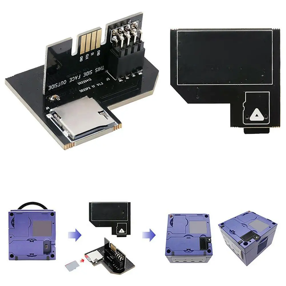 Adaptador de tarjeta SD V1.3 NGC SD2SP2 Pro, lector de tarjetas TF de carga para Nintendo Gamecube NGC NTSC PAL, puerto serie 2, adaptador de uso de CPU baja