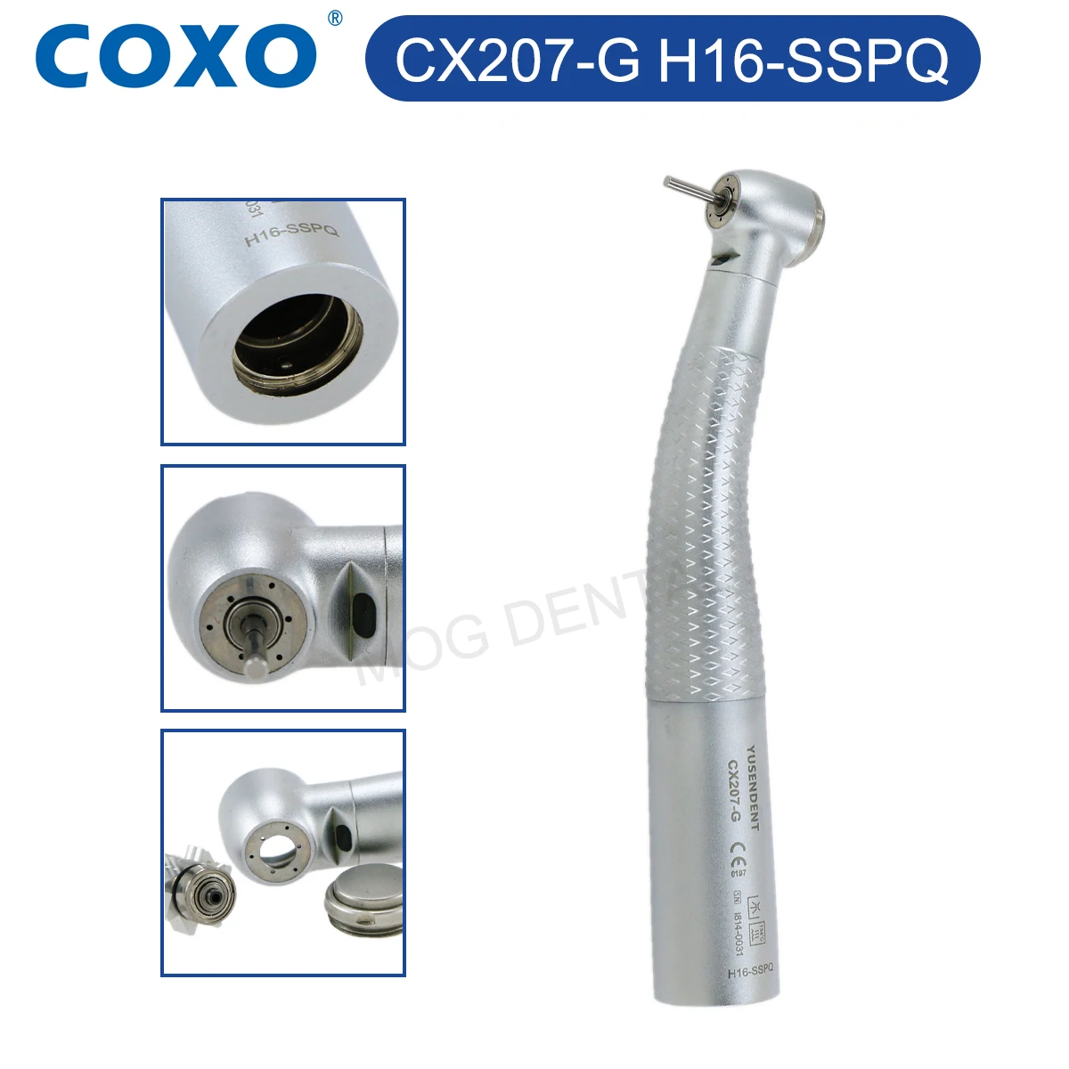 COXO YUSENDENT Dental High Speed Handpiece Fiber Optic Air Turbine Standard/Torque Head Handpiece Coupling 6 Pin Fit Sirona