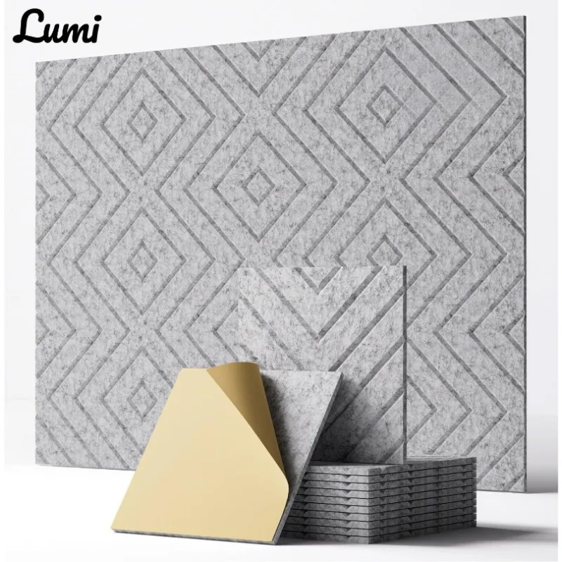 Creative DIY Felt Wall Sticker V-shaped Sound Absorption Noise Reduction Self-adhesive Wall Panels Home Office Boards Decoration